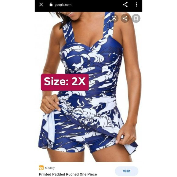 Modlily Swim One Piece Bathing Suit Swim Dress With Short Bottoms